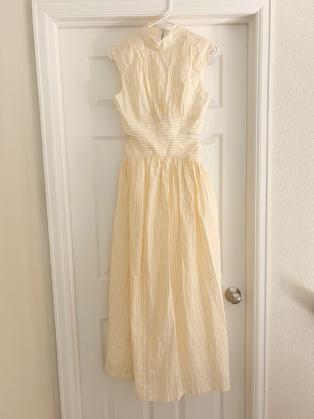 Parker Julianne Stripe Cotton Maxi Dress, Women’s 4, Butter Yellow, Ivory, NWT - Picture 7 of 11